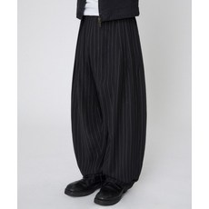 [스웨이드] WIDE STRIPE SLACKS [BLACK]