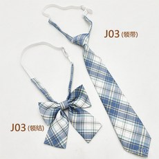 체크 무늬 넥타이 및 리본 세트 학교 교복 액세서리