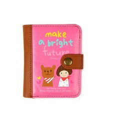 MB8 심플 2단 지갑 핑크 여자초등학생지갑