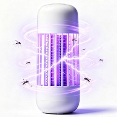 LED 모기 퇴치 전기모기채 캠핑 가정용 및 상업용 소형 초강력 충전 모기퇴치기, 베이지-Q1