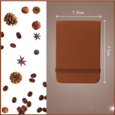 에쉬울프 휴대용 양면 절취라인 미니 수첩96매, 브라운, 1개