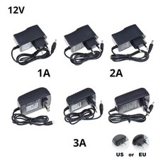 AC 100V-240V에서 DC 12V로 변환하는 조명용 변압기 1A 2A 3A 전자식 전원 공급 어댑터 컨버터 LED 드라이, 02 US Power Plug, 02 12V 2A