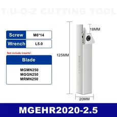 MGEHR 외부 홈 가공 2020 3232-1.5/2/2.5/3/4/5/6 선반 커터 바 CNC 홀더, 07 MGEHR2020-2.5-B