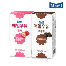 매일유업 멸균우유딸기 24개 200ml+매일유업 멸균우유초코 24개 200ml, 200ml, 48개