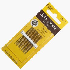 [청라핸즈] 존제임스 자수바늘 4호 0.76 x 4.0mm 16세트 (17-130)