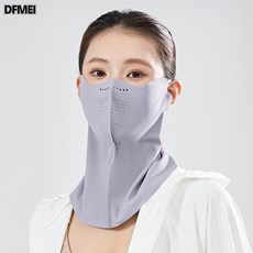 QRU 2025夏季新款防曬面紗女戶外防紫外線遮陽面罩護頸護臉一體式口罩