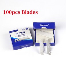 로본 100개 단면 면도날 스테인리스 스틸 남성용 면도기 면도 도구, 100pcs