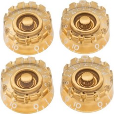 Musiclily 프로 미터릭 코스 크른룰드 18 스플라인 스피드 노브 에피폰 레스 폴 SG 일렉트릭 기타용 크림색 (4개 세트), 금색