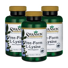 Swanson 斯旺森 游離型左旋離胺酸膠囊 500mg, 100顆, 3罐