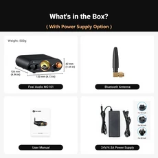 Fosi Audio MC101 Bluetooth 스테레오 앰프 VU 미터 홈 오디오 미니 패시브 스피커 용 2 채널 수신기, 01 CHINA, 02 with power supply
