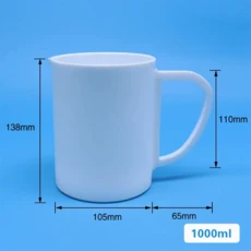 핸들 테트라플루오로 비커 폴리테트라플루오로에틸렌 비커 부식 방지 고온 저항 PTFE, 07 1000ml, 01   Mainland
