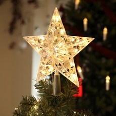 聖誕樹裝飾LED樹頂星星電池燈, 暖光, 1個