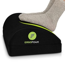 ErgoFoam 사무용 발 받침대 눈물 방울 디자인 2in1 조절 가능 블랙, 벨벳, 1개