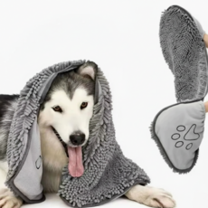 InLoop 속털완벽건조 강아지 애견 목욕 수건 펫타올, 1개, 그레이