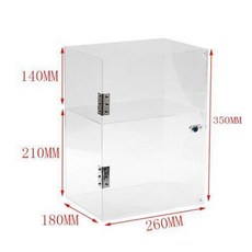 透明亞克力帶鎖展示櫃 2層 帶門, 1個