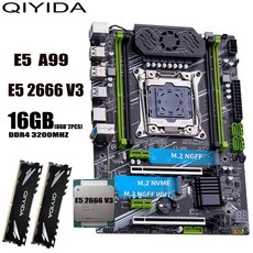 QIYIDA X99 마더보드 3200MHZ XEON 메모리 2011 세트 CPU 2X8GB V3 키트 2666 DDR4 E5 RAM A99 프로세서 16GB, 마더보드 CPU RAM