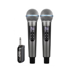 DAWANG 無線麥克風 雙麥克風套裝 即插即用 心型指向性 16級音量調節 5級混響調節, 升級 16級音量調節+5級混響調節, 首發新款 一拖二無線麥克風