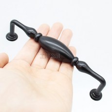 雙孔古典把手 孔距128mm 黑色 古銅色 櫥櫃把手 裝潢五金, 1個