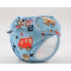 Flamewing專業嬰兒防水游泳褲, 1個, 藍車防水泳褲,S