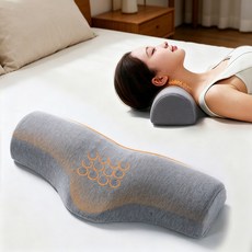 KEMEI 목편한 사계절 경추 수면 베개 메모리폼 베개, 그레이, 1개