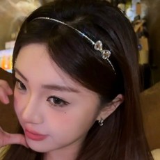 비즈 웨딩헤어밴드 가을 큐빅 보석 얇은머리띠 고급머리띠