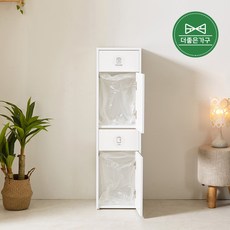 더좋은가구 가정용 분리수거 수납장, 2단, 화이트