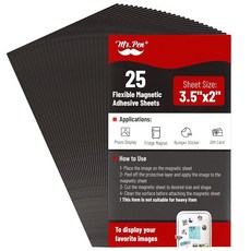 해외 Mr. Pen - 접착식 자석 시트 8.9 x 5.1cm3.5 2인치 50팩 절단 가능한 공예 사진 교실 장식용 쉽게 벗겨낼 수 있는 스티커 포함 미국매장정품+ 19045, 25 Pack
