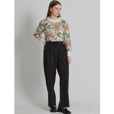 [오조크(OZOC)] 백밴딩 투턱 와이드 슬랙스 팬츠 (택가격: 62000원)