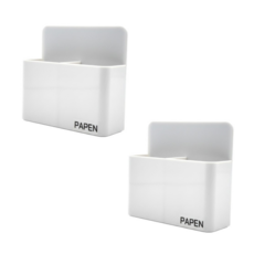 파펜 플라스틱 마그네틱 자석 냉장고 현관 다용도 선반, 2개, 화이트