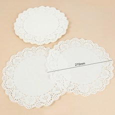 100pcs 화이트 라운드 레이스 매트 종이 케이크 Doilies DI 플레이스, as picture, B06 215mm