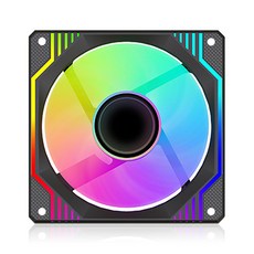AONE 스톰 인피니티 ARGB PWM 리버스 120mm 블랙 시스템쿨러 쿨링팬, 1개