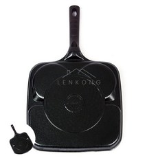 이렌콩 인덕션 사각 3구 다용도팬 27cm 달걀후라이팬 계란후라이팬 미니후라이팬