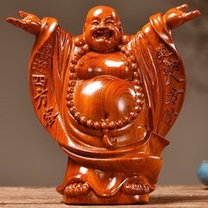花梨木 黑檀木 紅花梨木 大肚笑佛 彌勒佛 擺件 整木精雕 高度15cm 20cm 30cm 40cm, 如圖所示, 1個