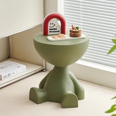 【守望者】床頭櫃子臥室簡約現代家用新款邊幾茶幾沙髮邊櫃置物架, 【創意小平頭造型】儲物款-騎士黑,百搭時尚顏色-趣味生動造型, 1個