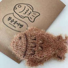핸드메이드 거품 잘나는 귀여운 붕어빵 아크릴 수세미 인테리어 주방 소품, 붕어빵수세미+봉투