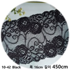 dklace 스판레이스 10-42 왕장미 레이스 2 color ( 16cm (1yd 5yd 10yd) 기준 ), 5개, Black