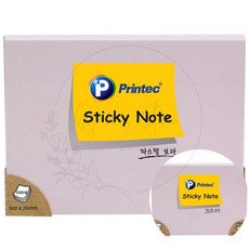 프린텍 파스텔스티키노트 보라 102x76mm 스티커 다이어리 떡메 포인트 캘린더 필기용 연락처