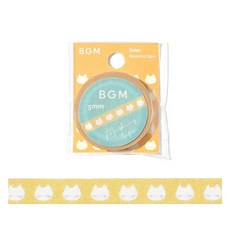 BGM LIFE 5mm 極細和紙膠帶, 1個, ネコたち BM-LS066