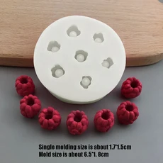 3D 블루베리 라즈베리 모양 실리콘 금형 설탕 공예 비누 베이킹 도구 케이크 금형 초콜릿 과자 DIY 주방 가, 02 Raspberry 7 hole
