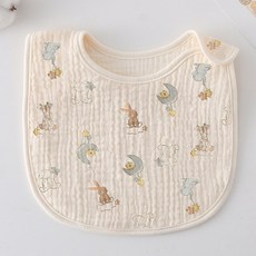 J&B baby 六層紗布口水巾, 1個, 月亮動物 27*21cm