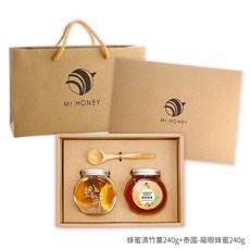 Mr.HONEY 蜂蜜先生 蜜漬禮盒, 1個, 蜂蜜漬竹薑240g+泰國龍眼蜂蜜240g