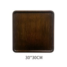 衚桃色竹製茶道托盤 - 燒烤/水果/麵包盤, 胡桃色正方形30*30*2.0CM, 1個