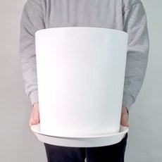 식물연구소 플라스틱 인테리어 대형 라운드 2호, 1개, 화이트
