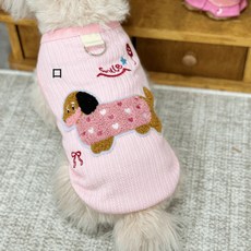 DFMEI 寵物狗狗衣服春夏新款可牽引小型幼犬可愛彩色臘腸狗背心泰迪比熊, 1個, 粉色