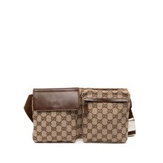 구찌 중고 2000-2015 GG 캔버스 더블 포켓 벨트 백