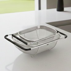 (주)실버미어 길이조절 스테인리스 물빠짐 싱크대 사각채반 채망