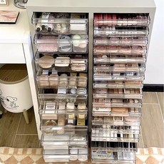 SeekFun 서랍장 수납장 네일샵 캐비닛 정리함 화장품 보관함 수납함 24칸 미용 매니큐어 렌즈 액세서리 정리대, 24단, 화이트