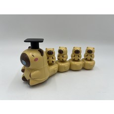 可愛小熊造型回力玩具組，寶寶啟蒙玩具，安全無毒材質，培養手眼協調, 淺色豚豚, 1套