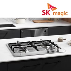 [전국설치/가스연결가능] SK매직 3구 빌트인 가스 쿡탑 레인지 전기코드식 GRAB322K, 배송만, LNG, 3203
