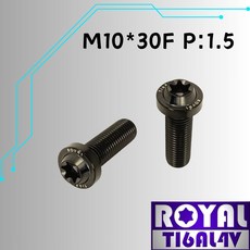 ROYAL M10*30F P:1.5 飛碟頭型螺絲 64鈦/鈦合金螺絲 附發票 帝王黑, 1個